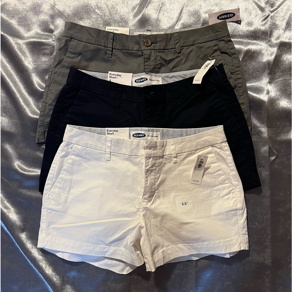 3 pairs - Old Navy Everyday Short (White/Navy/Grey)